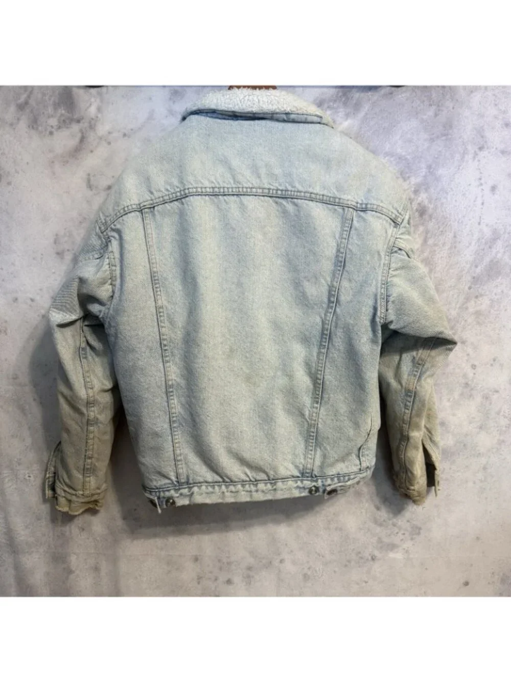 Vintage 80s Levi's Sherpa Denim Jacket Mens Small S Light Wash Made in USA
